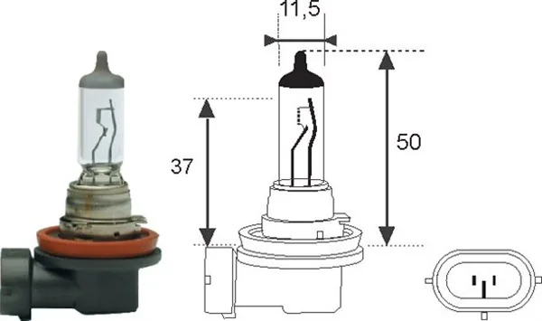Bec halogen H11 Magneti Marelli 12V 55W PGJ-19-2 002549100000, imagine produs