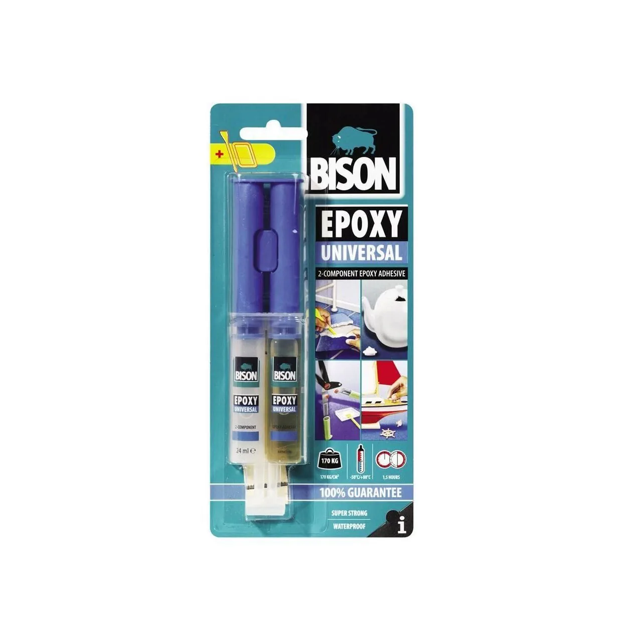 Adeziv epoxidic bicomponent Bison Epoxy Universal 2 x 12 ml 12198165, imagine produs
