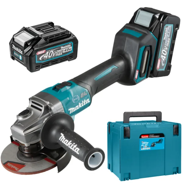 Polizor unghiular brushless 40V 4Ah cu 2 acumulatori Li-Ion Makita GA005GM201, imagine produs