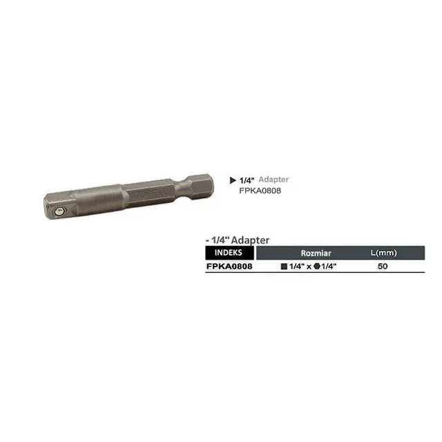 Adaptor bit hexagonal 1/4 50 mm Toptul FPKA0808, imagine produs