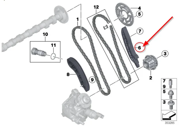 Patina stanga lant distributie superior BMW 11317797899 compatibil cu BMW E90, imagine produs