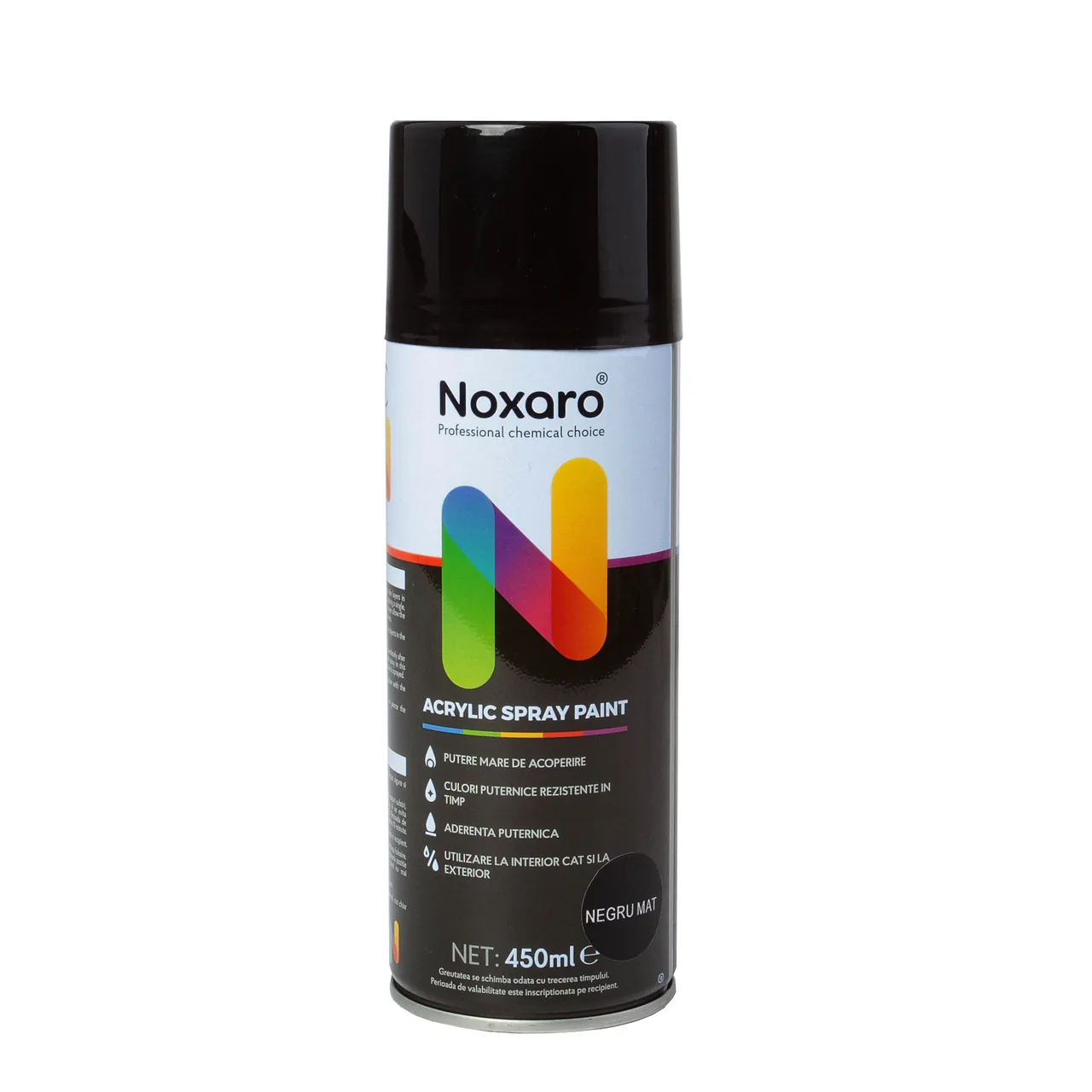 Vopsea spray Negru Mat Noxaro 450 ml NXVPS019, imagine produs