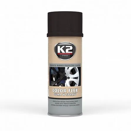 Vopsea spray cauciucata negru lucios K2 COLOR FLEX L343CP, imagine produs