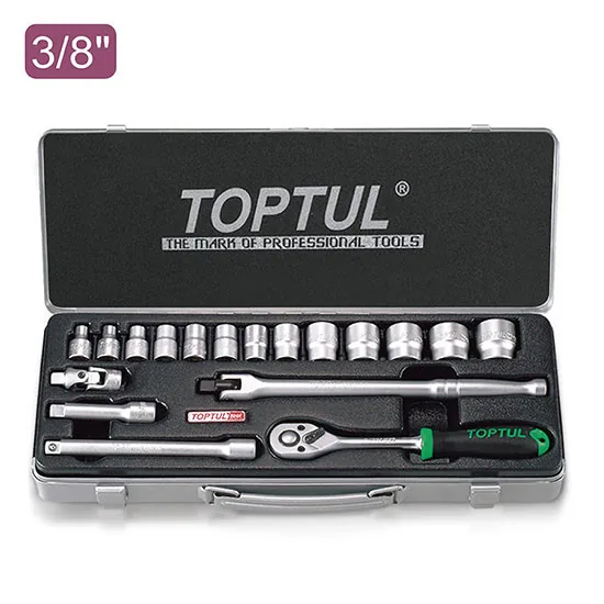Trusa chei tubulare 3/8 18 piese Toptul GCAD1805, imagine produs