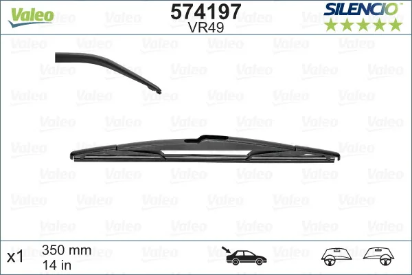Stergator luneta cu rama 35 cm Valeo Silencio 574197, imagine produs