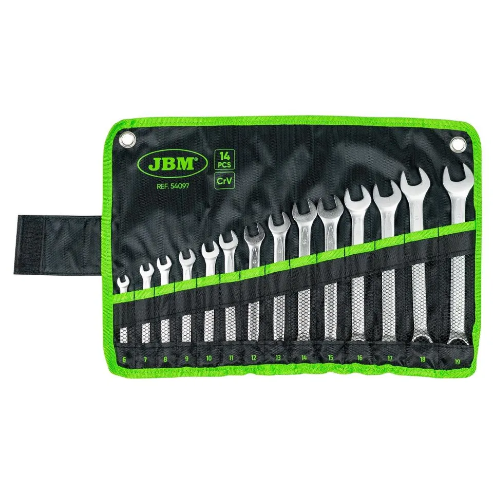 Trusa chei combinate 14 piese finisaj crom 6-19mm JBM, imagine produs