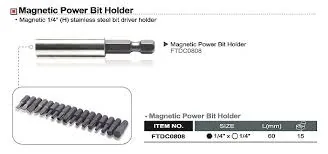 Adaptor magnetic pentru bit 1/4x1/4 Toptul FTDC0808, imagine produs