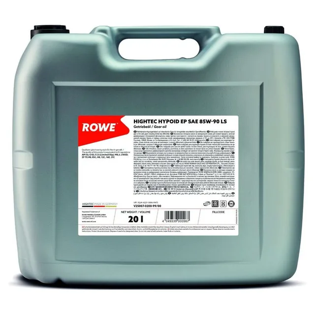 Ulei diferential Rowe HighTec Hypoid EP SAE 85W90 LS 20L, imagine produs