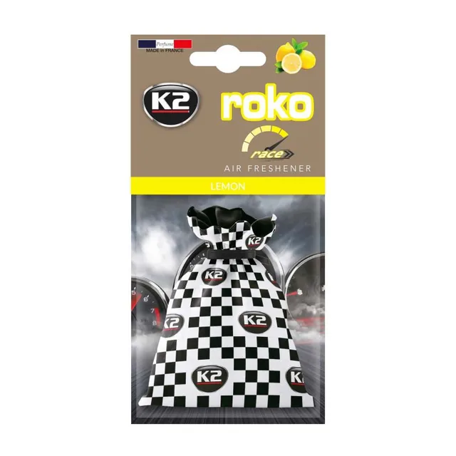Odorizant auto saculet K2 Roko Race Lemon 25 gr V825R, imagine produs