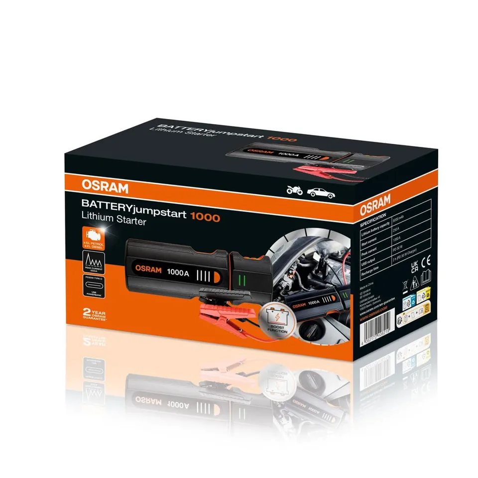 Robot pornire auto Osram BATTERYjumpstart 1000A 8000 mAh OJS020, imagine produs