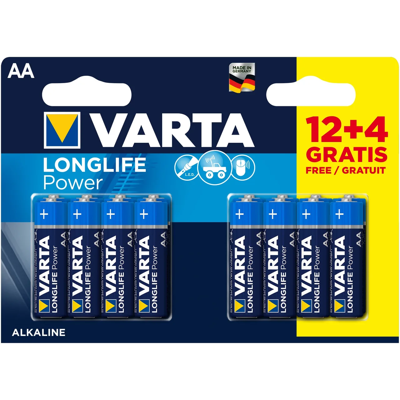 Baterii alcaline AA 1.5 V 16 buc Varta LongLife Power 4906121466, imagine produs