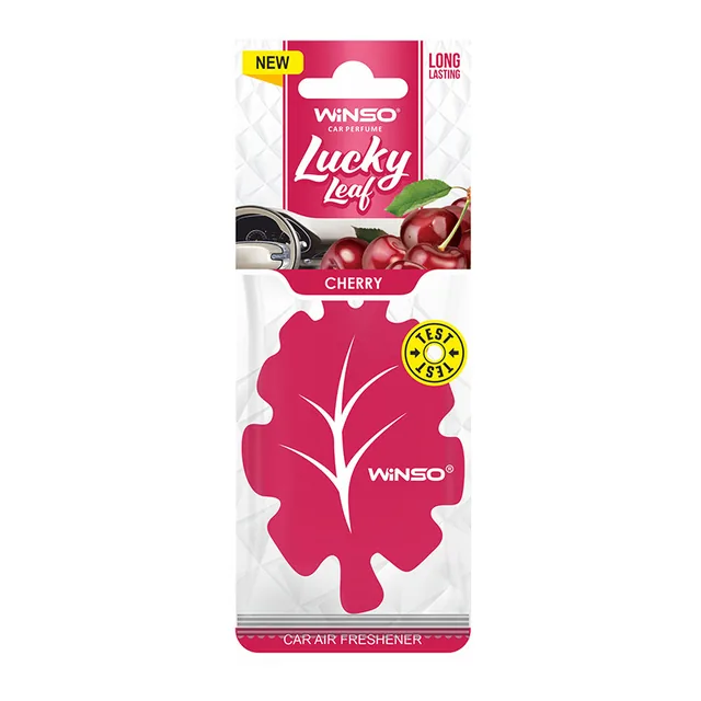Odorizant auto card Winso Lucky Leaf Card Cherry 537890, imagine produs