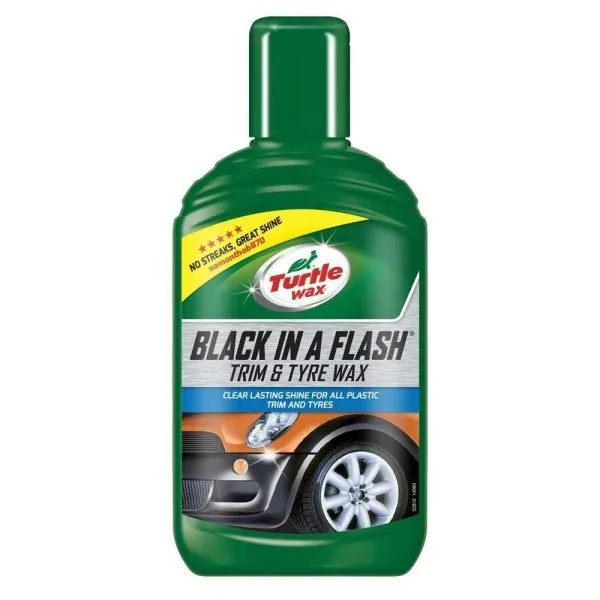 Curatare interior auto Turtle Wax Dressing lucios chedere anvelope Black in a Flash 300 ml TWFG52791, imagine produs