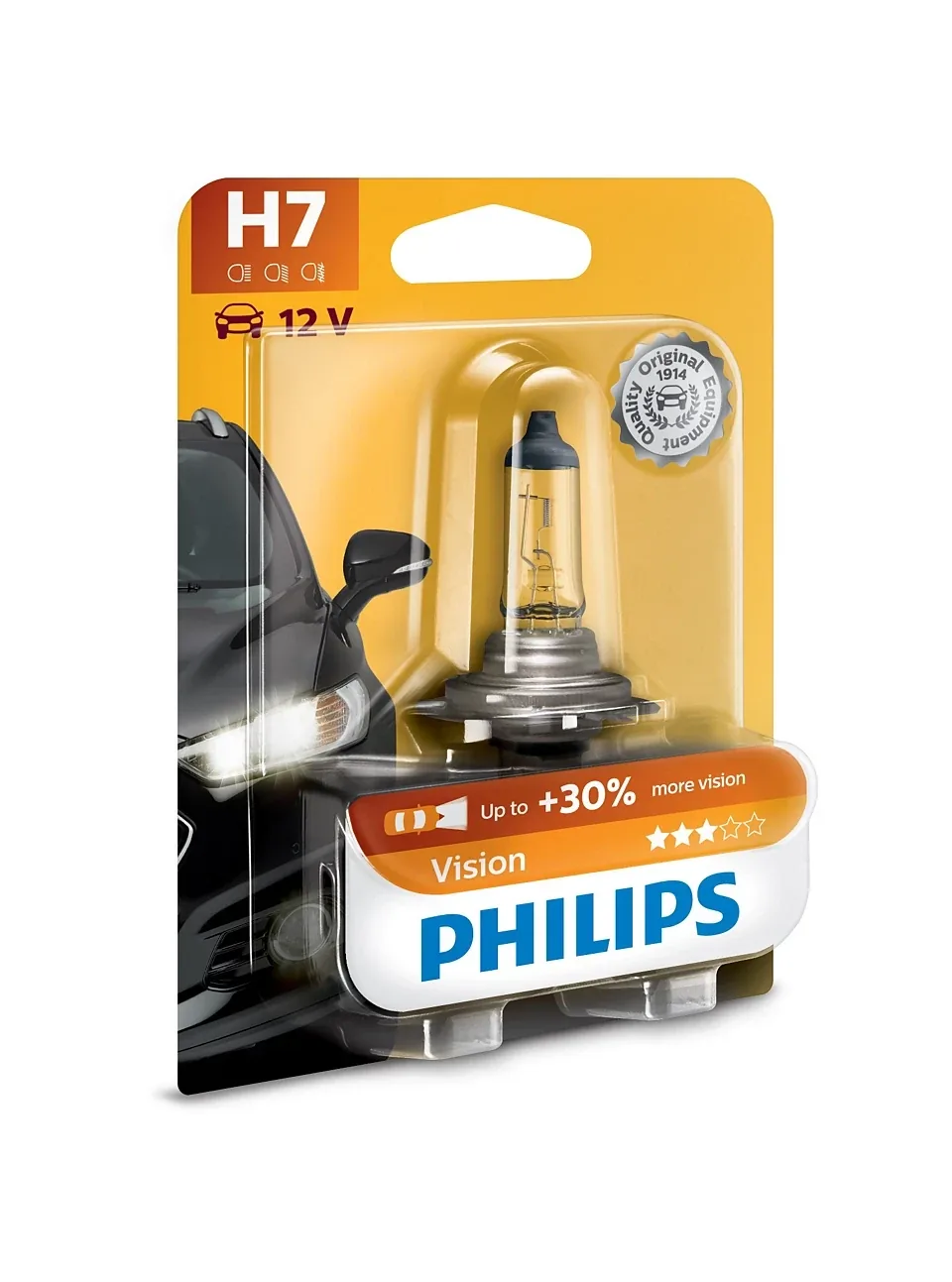 Bec H7 halogen 12V 55W PX26d Philips Vision, imagine produs