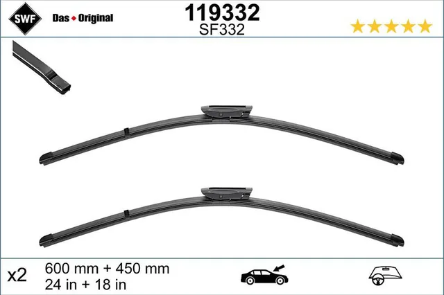 Stergatoare parbriz fara rama SWF 600 mm 450 mm 119332, imagine produs