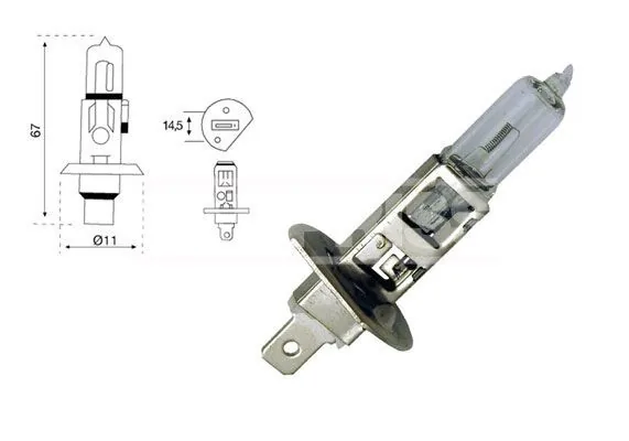 Bec H1 halogen 24V 75W Carpriss P14.5s 79780233, imagine produs