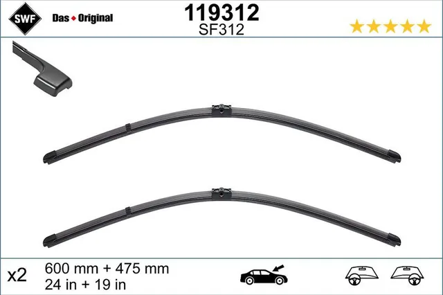 Stergatoare parbriz fara rama SWF 600 mm 475 mm 119312, imagine produs