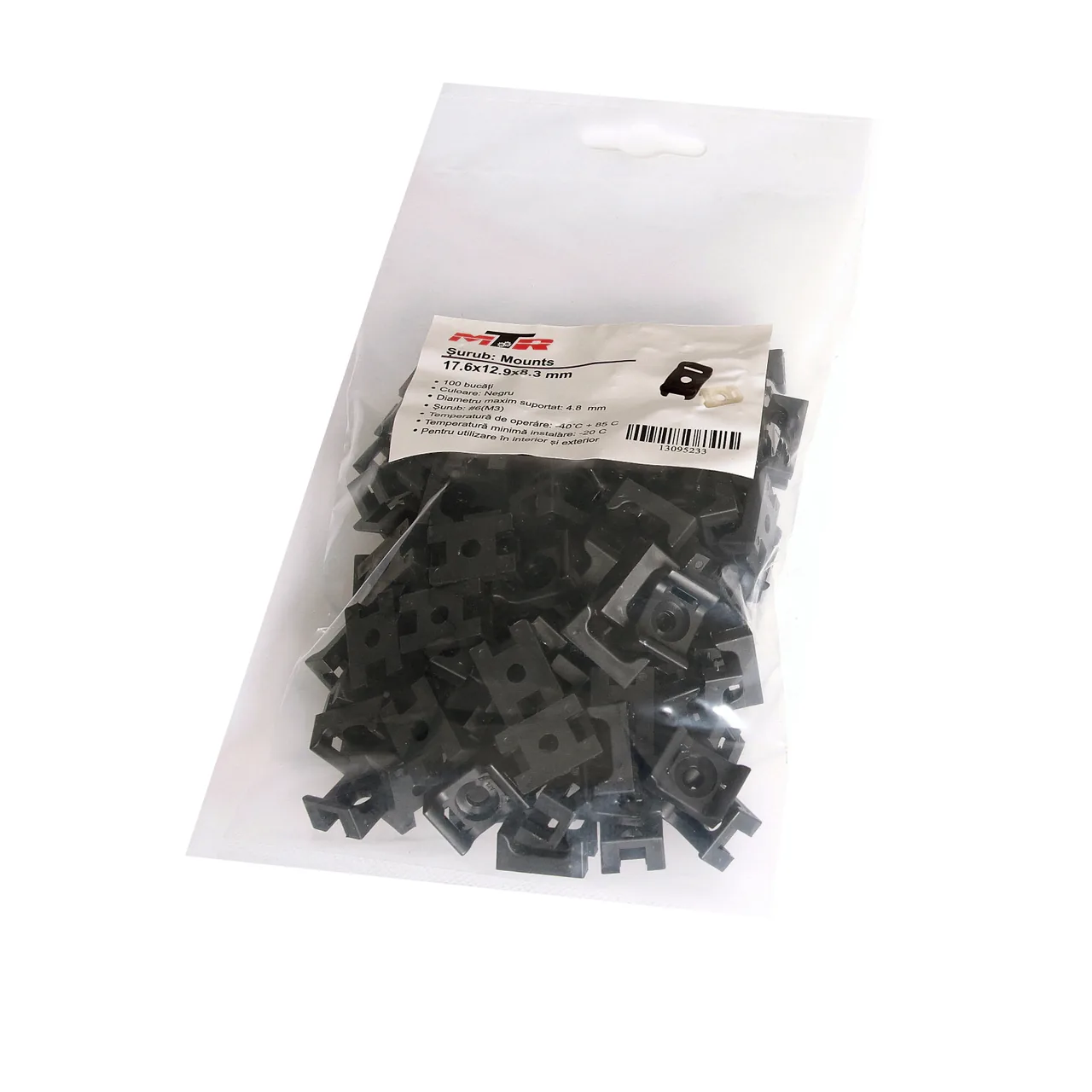 Suport montare surub negru 17.6x12.9x8.3 mm 100 buc MTR LHSCM3B, imagine produs