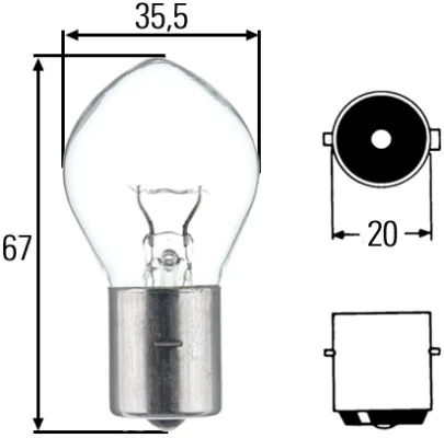 Bec Hella F2 12V 35W BA20s 8GA002083131, imagine produs