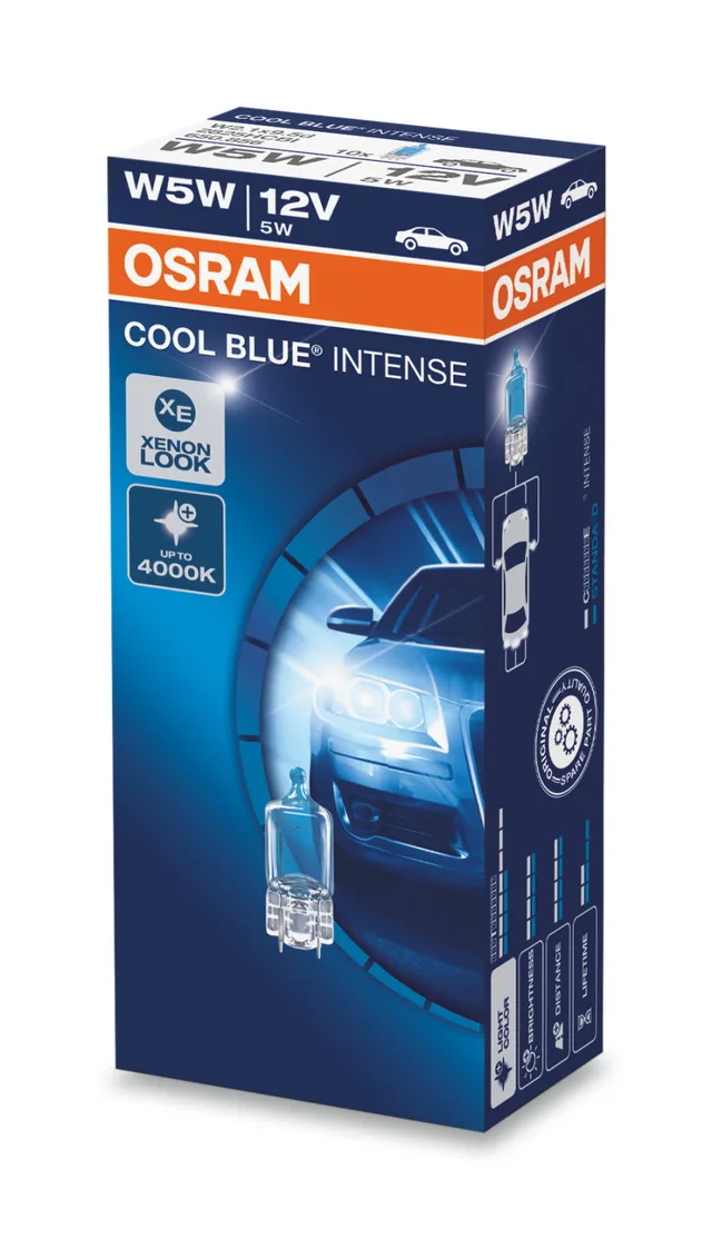 Bec W5W halogen 12V 5W W21x9.5d Osram Cool Blue Intense 2825HCBN, imagine produs