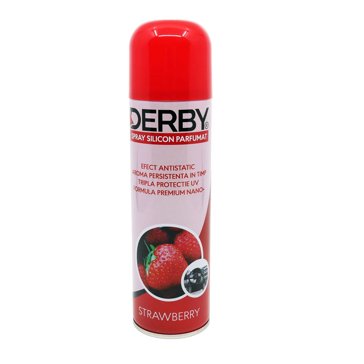 Spray silicon bord DERBY parfumat Capsuni 220 ml 0.220 L, imagine produs