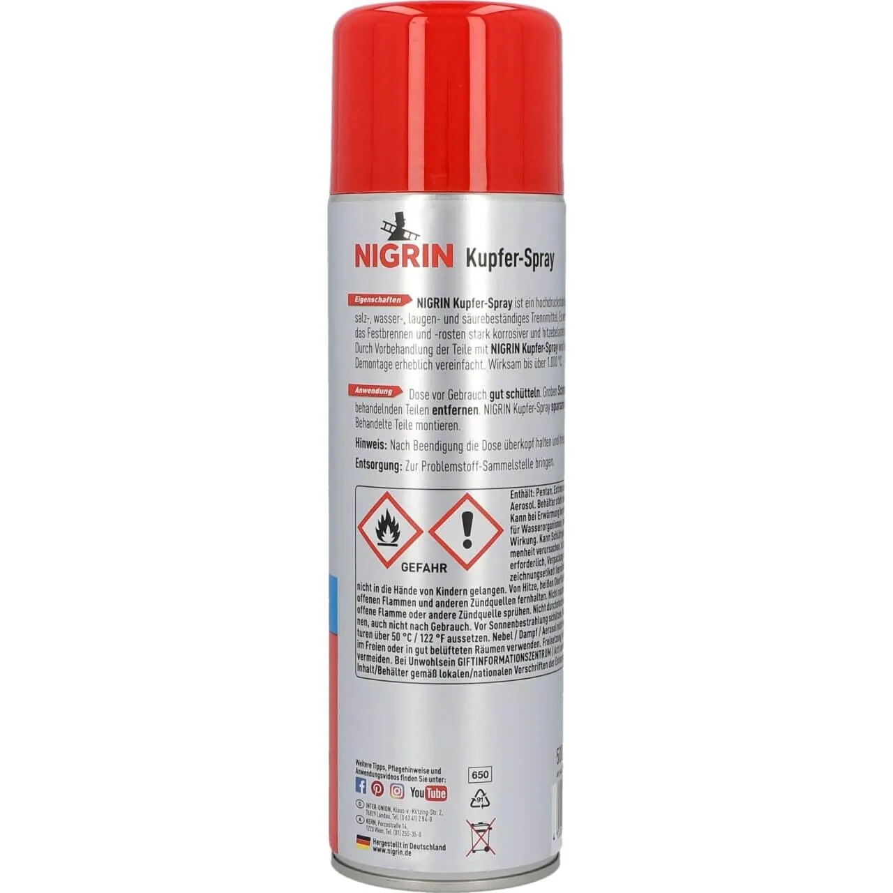 Vaselina cupru spray Nigrin 500 ml, imagine produs