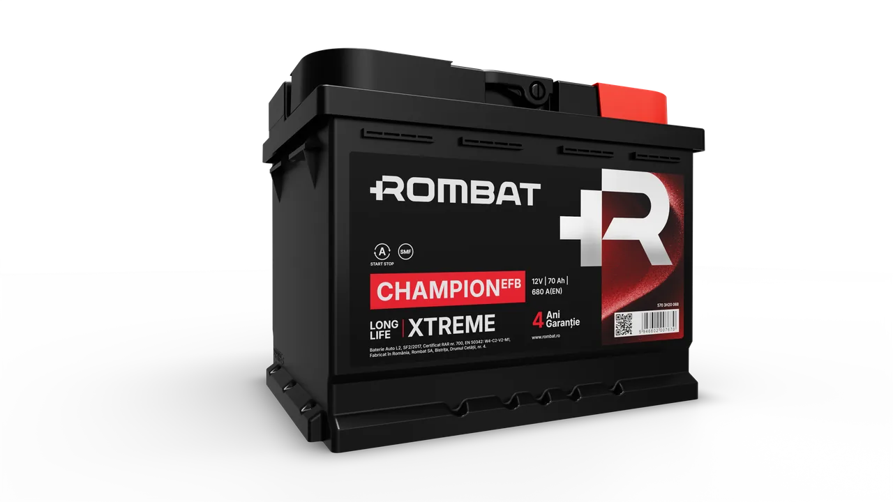 Baterie auto Start-Stop EFB 70 Ah 680 A 12 V Rombat Champion 5703H20068, imagine produs