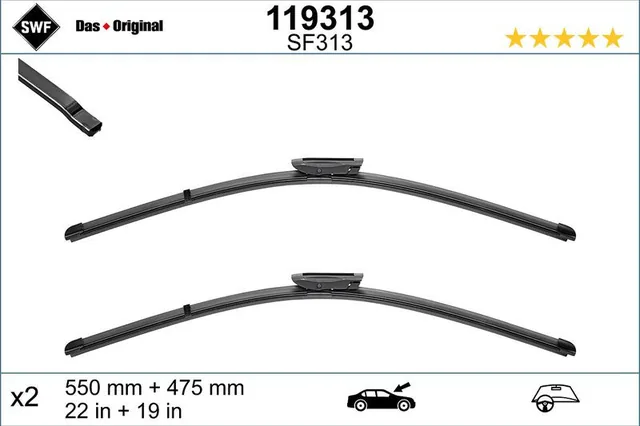 Stergatoare parbriz fara rama 550/475 mm SWF Wiper FB OE LHD 119313, imagine produs
