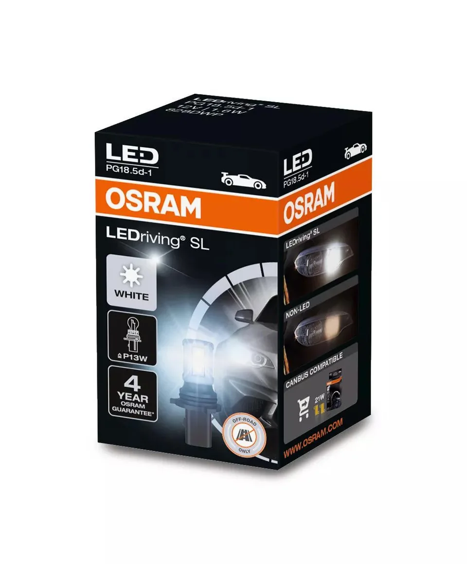 Bec LED P13W Osram LEDriving SL 6000K PG18.5d-1 12V 828DWP1BL, imagine produs