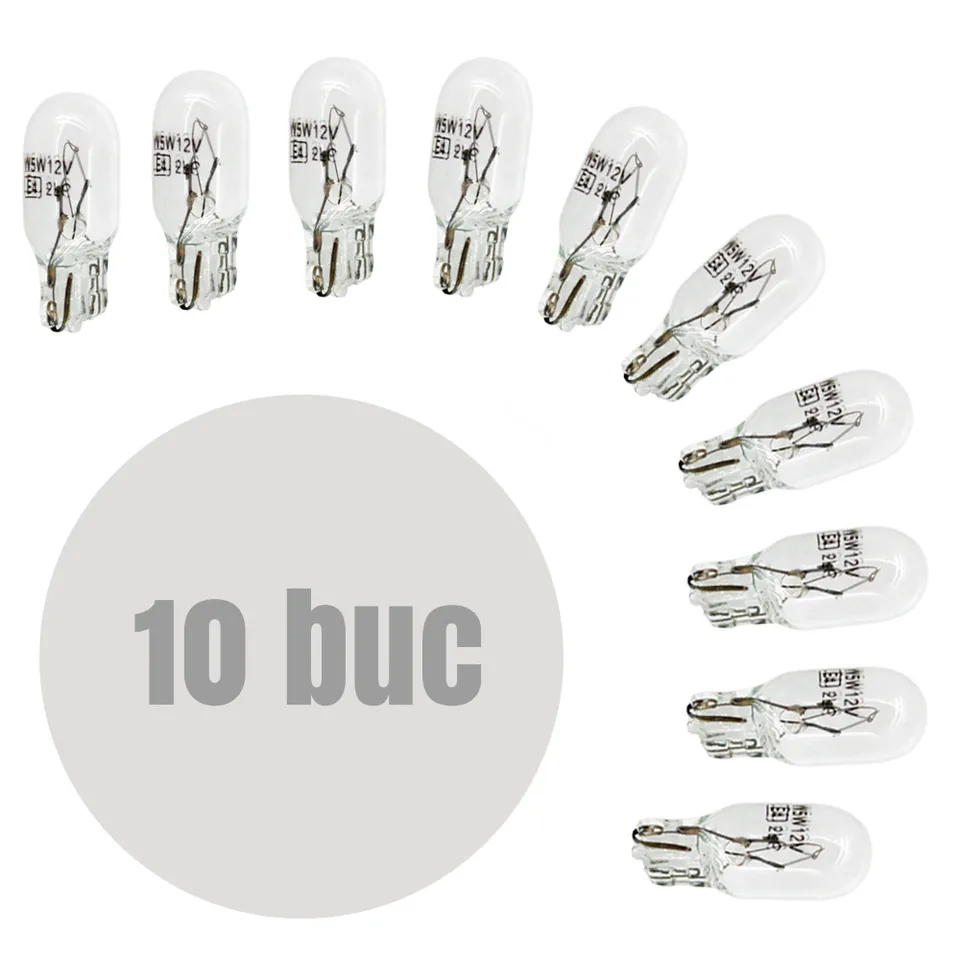 Becuri W5W halogen 12V 5W W2.1x9.5d Carguard Set 10 buc BAA010, imagine produs