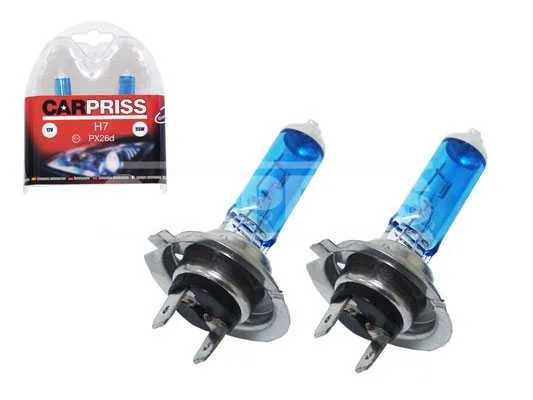 Becuri H7 halogen Carpriss imitatie xenon 60% set 2 buc 12V 55W PX26d 70721063, imagine produs