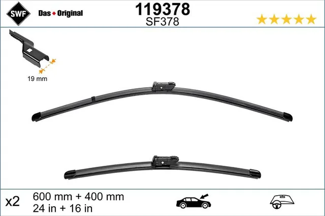 Stergatoare parbriz fara rama SWF 600 mm 400 mm 119378, imagine produs