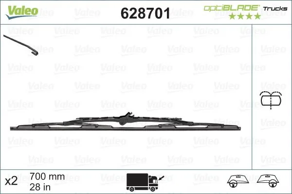 Stergator parbriz cu rama 700 mm Valeo 628701, imagine produs