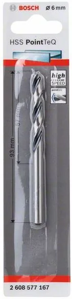 Burghiu spiral HSS PointTeQ 6,0 mm Bosch 2608577167, imagine produs