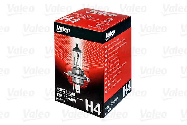 Bec H4 halogen Valeo 12V 60/55W P43t-38 +50% Light 032511, imagine produs