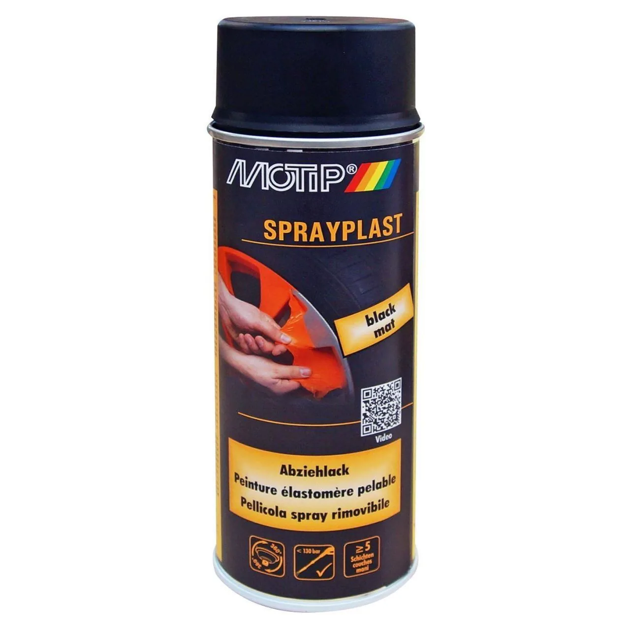 Vopsea spray folie negru mat 400 ml Motip Sprayplast 396519 315050, imagine produs