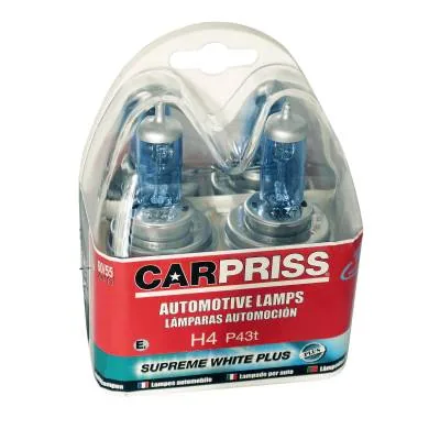Becuri H4 halogen Carpriss imitatie xenon 60% set 2 buc 12V 60/55W P43t 70721062, imagine produs