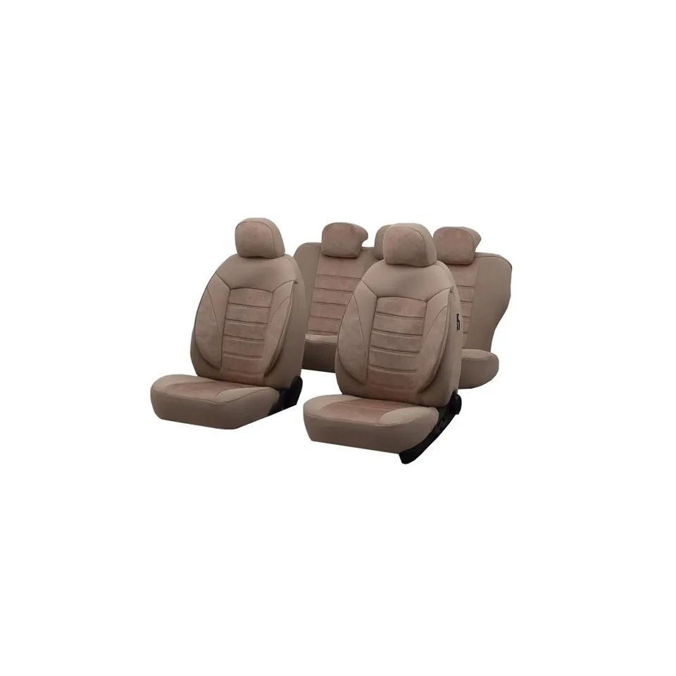 Huse scaune auto universale piele ecologica Diamond bej Umbrella set huse scaune auto, imagine produs