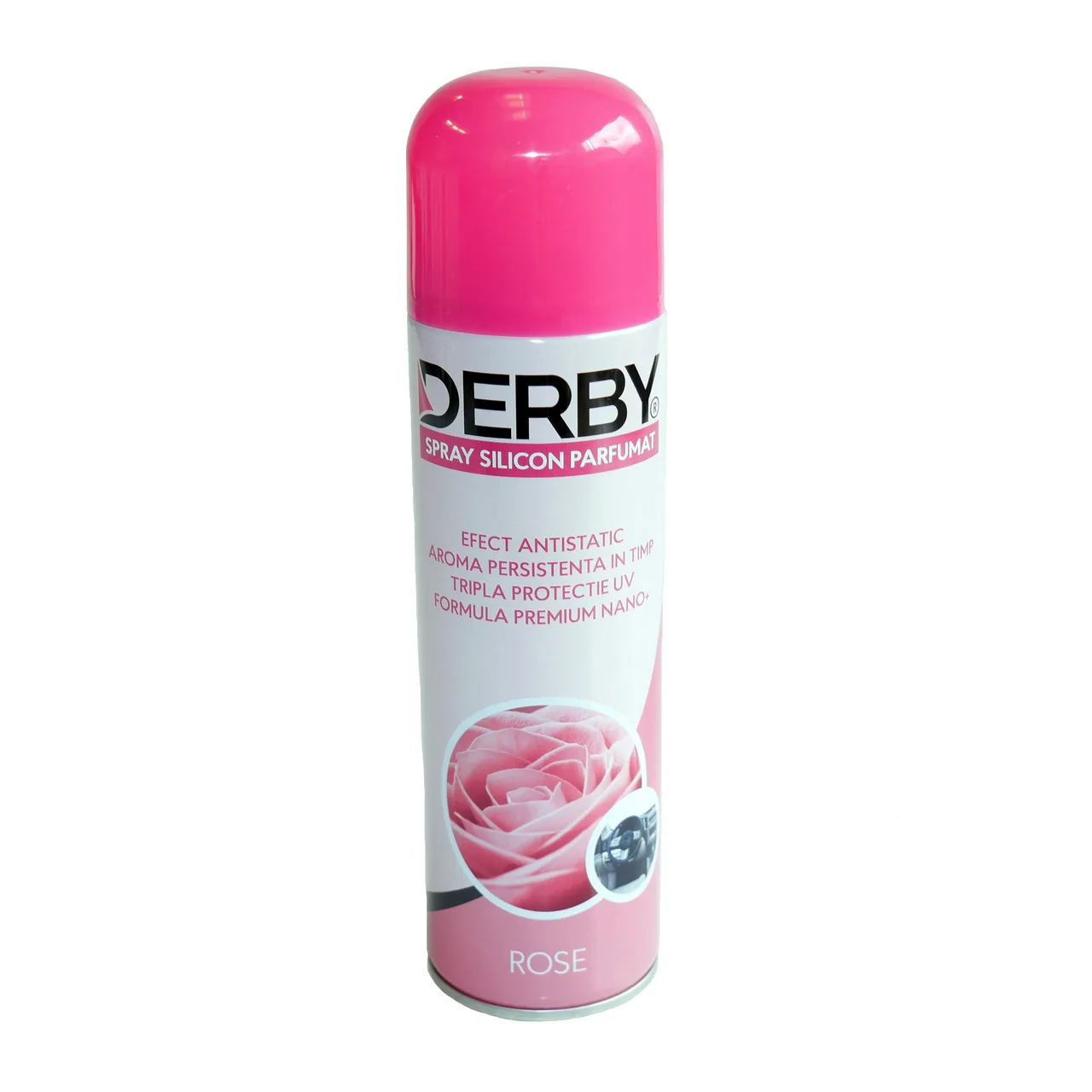 Spray silicon bord DERBY parfumat Trandafir 220 ml 0.220 L, imagine produs