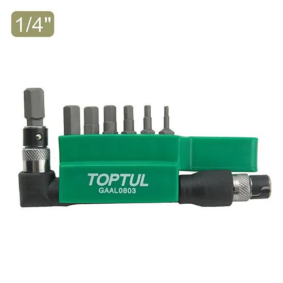 Set biti 1/4 hexagon cu maner Toptul GAAL0803, imagine produs