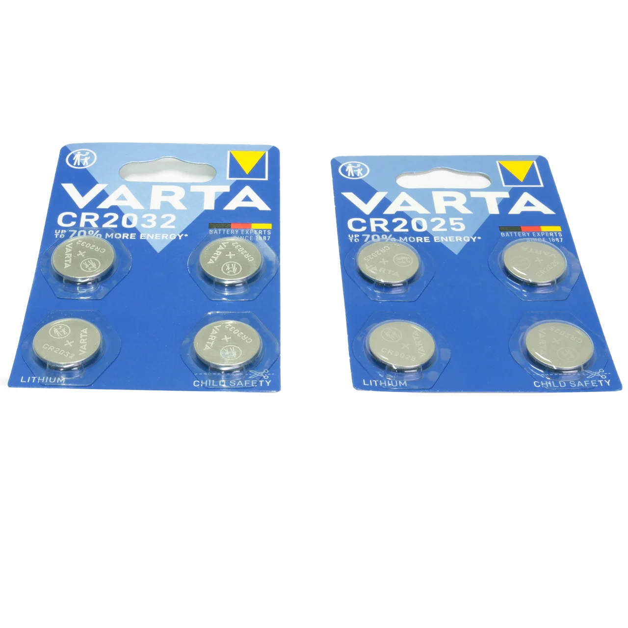 Baterii litiu CR2025 si CR2032 set de 40 pachete Varta 93869112813, imagine produs