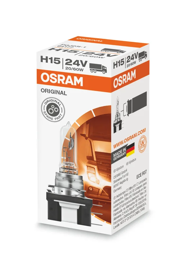 Bec H15 halogen 24V 60/20W PGJ23t-1 Osram Original 64177, imagine produs