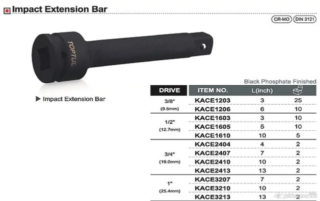 Prelungitor impact 1/2 3 inch Toptul KACE1603, imagine produs