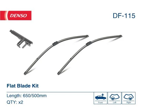 Stergatoare parbriz set fara rama 650 mm 500 mm Denso DF115 compatibil cu Mercedes-Benz Porsche Volkswagen, imagine produs