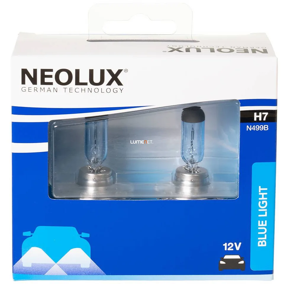 Becuri H7 halogen Neolux Blue Light 12 V 55W PX26d Set N499B2SCB, imagine produs