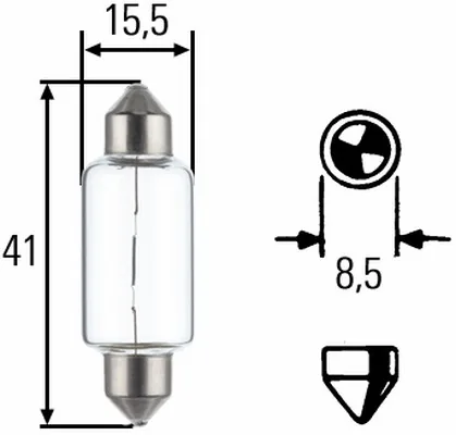 Bec Hella C15W 12V 15W SV8.5 8GM002091141, imagine produs