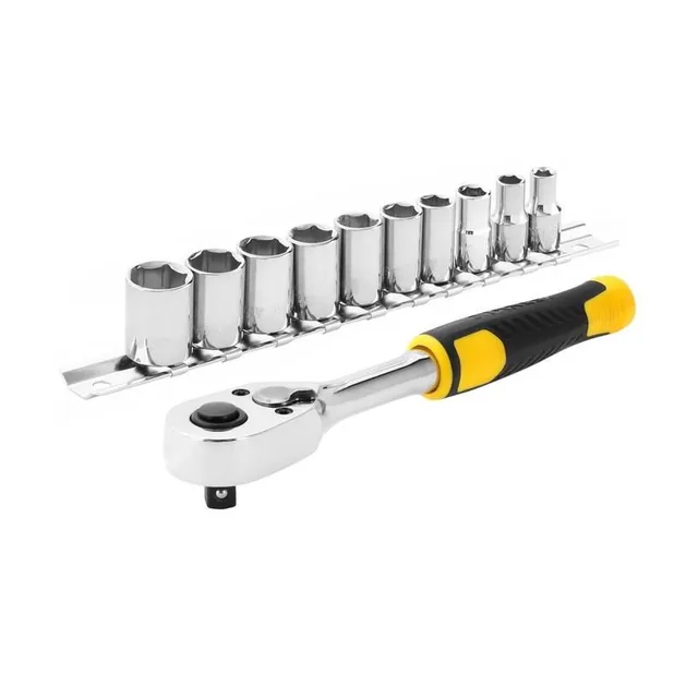 Trusa chei tubulare cu clichet 72 dinti 1/4 12 piese Stanley 13043324, imagine produs