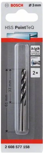 Burghiu spiral HSS PointTeQ 3,0 mm Bosch 2608577158, imagine produs
