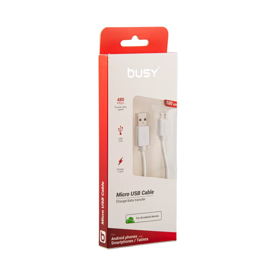 Cablu Micro USB 1m Busy 50694, imagine produs