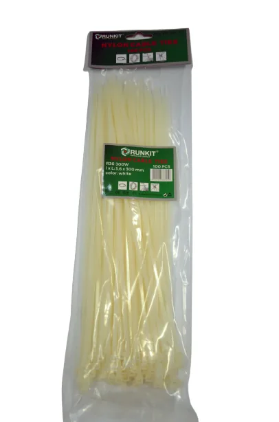 Coliere plastic alb 4.8x380 mm set 100 buc MTR R48380W, imagine produs